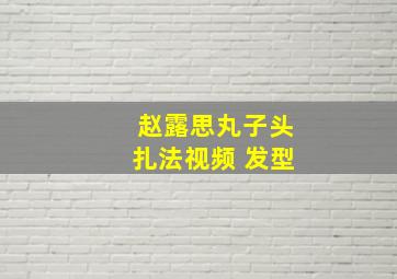 赵露思丸子头扎法视频 发型